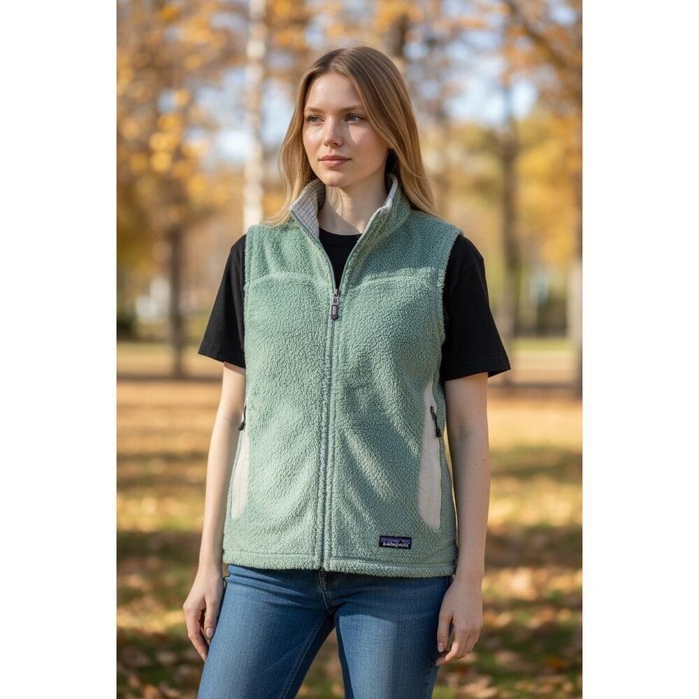 Patagonia Women's Los Gatos Fleece Vest, Ellwood Green color, size medium